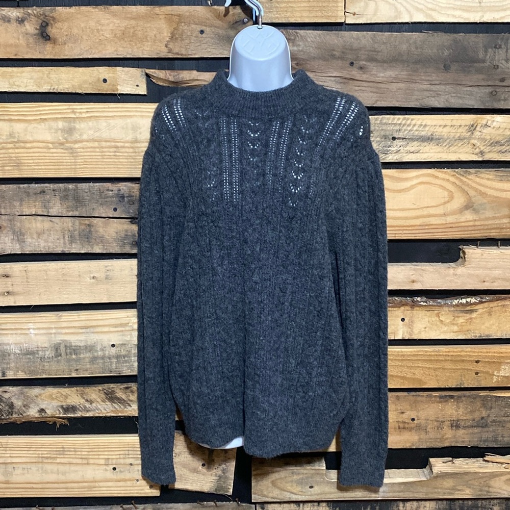 Wilfred Puff Sleeve Paragon Gray Sweater Size Medium